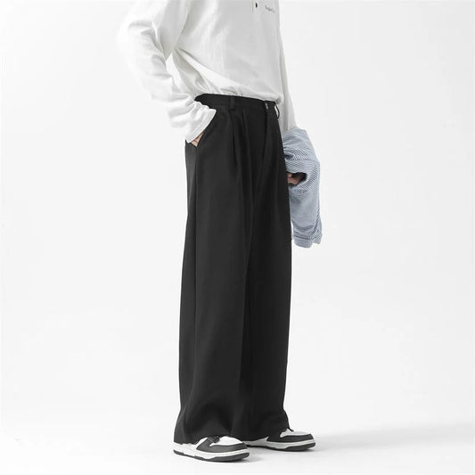 Modern Grey Black Wide Leg Pants