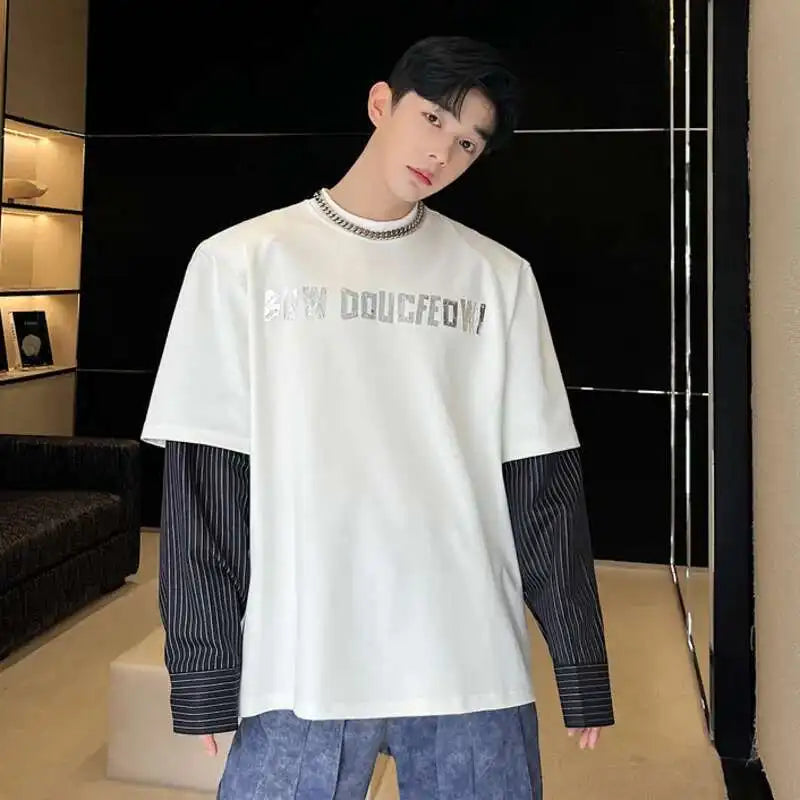 Korean Striped Long Sleeve Sweatshirt