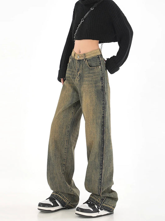 Vintage Black Y2K High Waisted Jeans