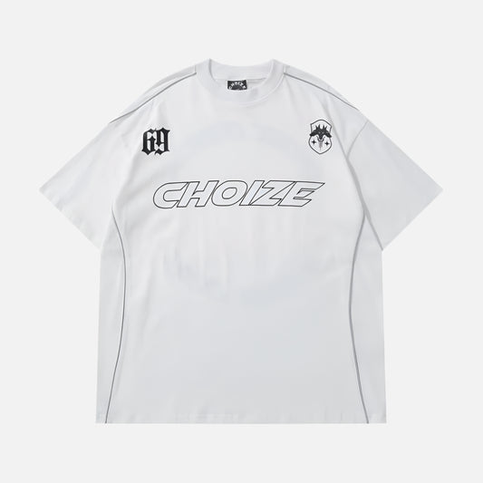 Bold Symbol Print Oversize Hip T-Shirt