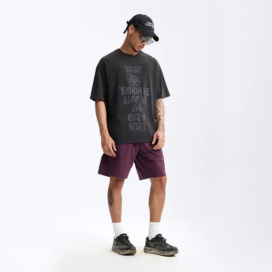 Heavyweight Cotton Letter Print Crew T-Shirt