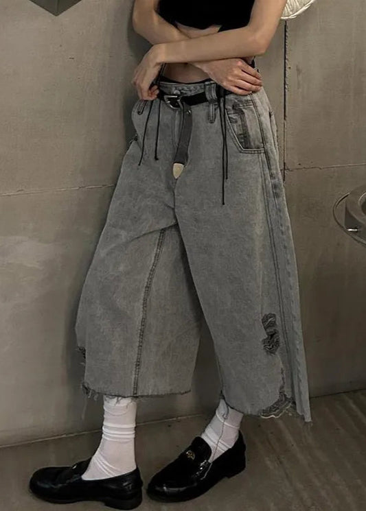 Loose Fit Vintage Denim Shorts