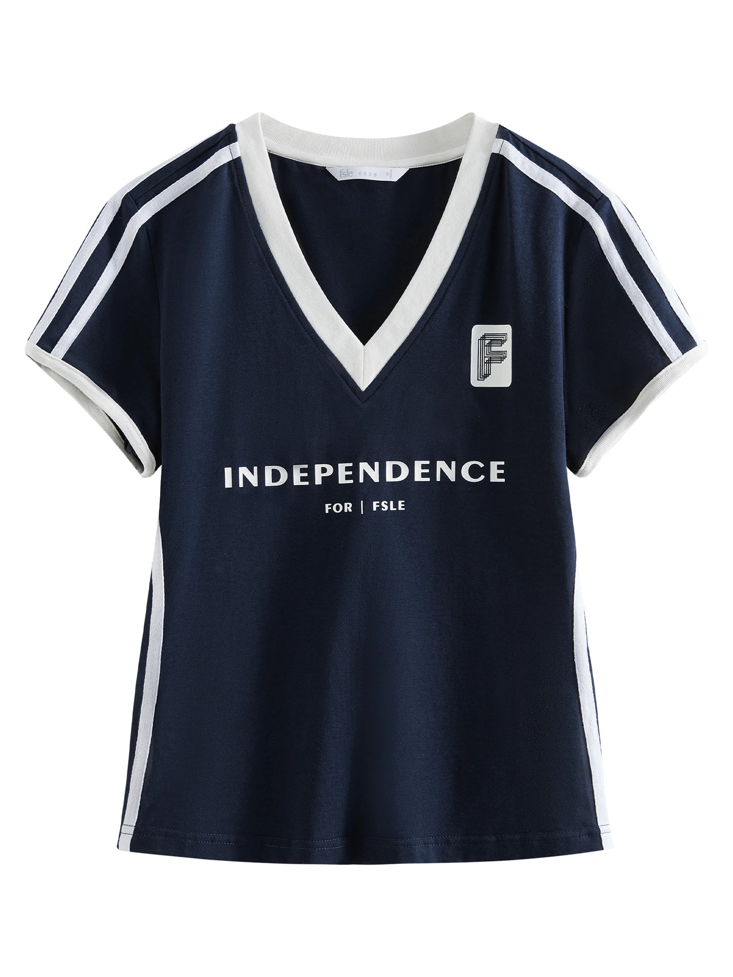 Sporty Summer Cropped Jersey Racerback T-Shirt