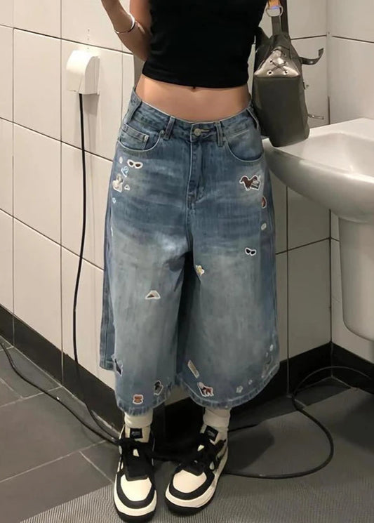 Oversized Light Blue Cargo Jorts