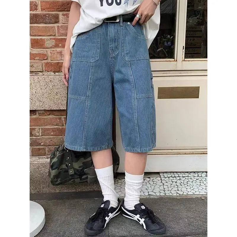 Vintage American Blue Denim Calf-Length Jorts