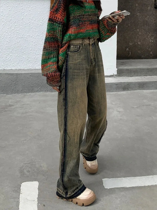 Rugged Vintage Straight Leg High Jeans
