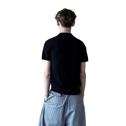 Minimalist Knitted Short Sleeve T-Shirt