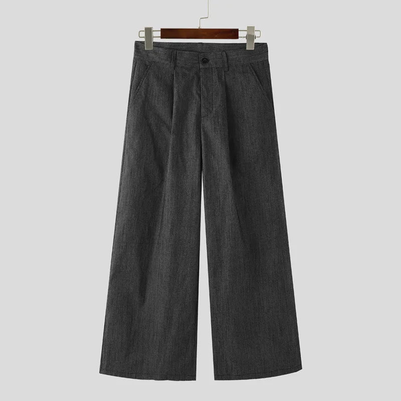 Solid Color Wide Leg Casual Pants