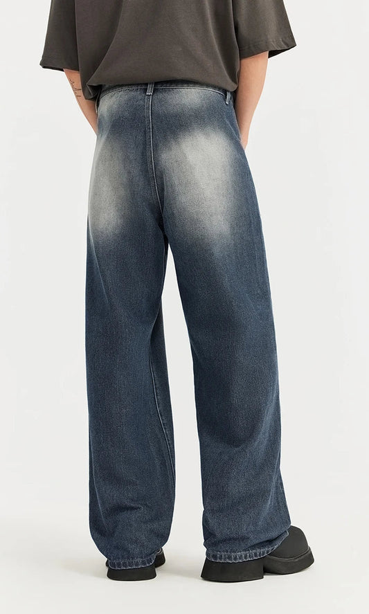 Vintage Classic Washed Denim Pants Jeans