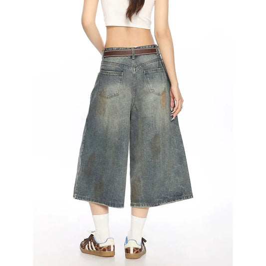 Vintage High Waist Blue Denim Shorts