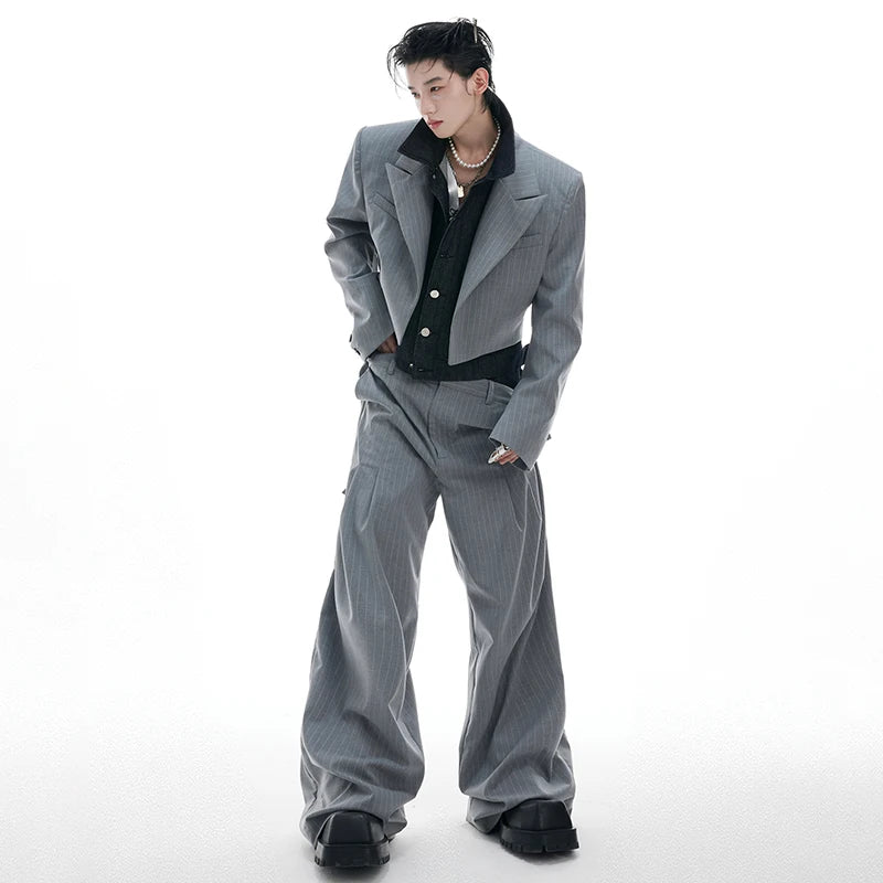 Striped Wide Leg Casual Trousers Pants
