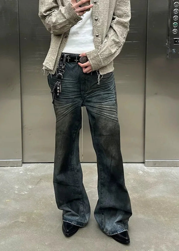 Retro High Waist Straight Leg Jeans