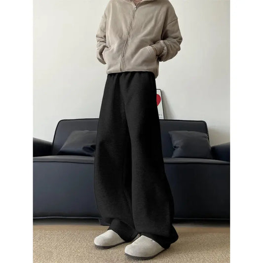Solid Loose Wide Leg Casual Pants