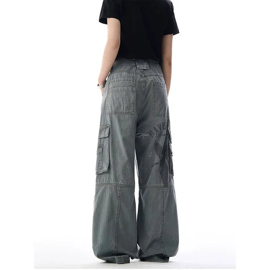 Vintage Oversize Grey Cargo Jeans