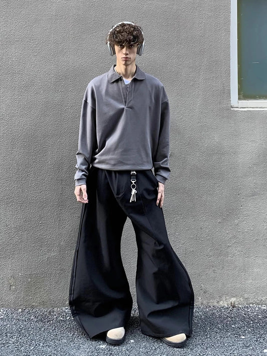 Black Pleated Wide Leg Pants