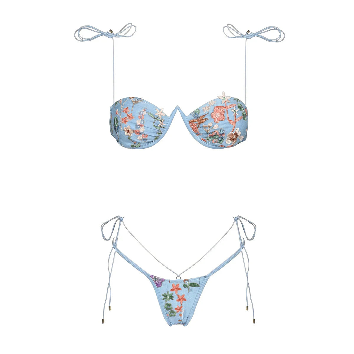 Floral Push Up Micro Bikini Set