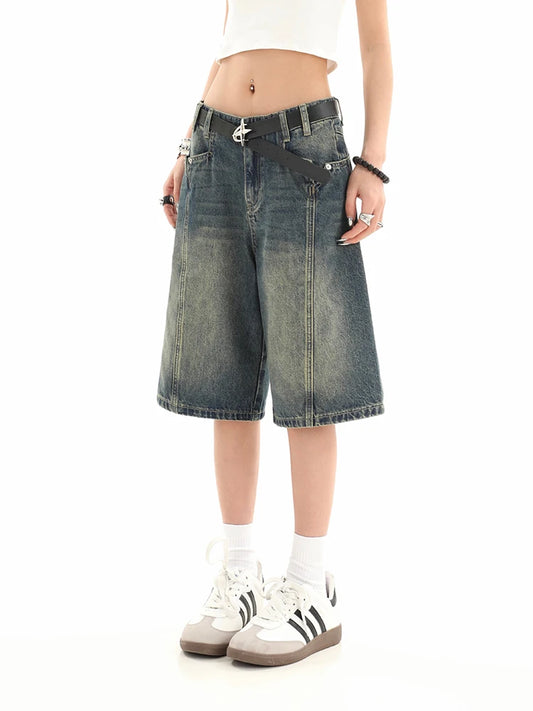 High Waist Retro Denim Shorts