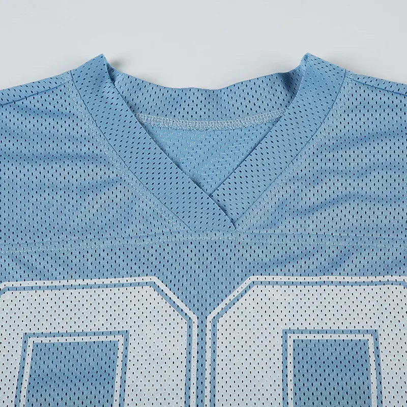 Stylish Number Print V-Neck Football T-Shirt
