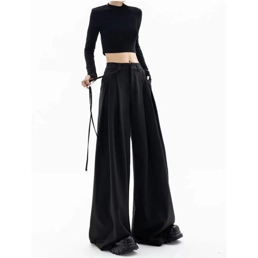 Vintage Gothic Black High Waist Pants