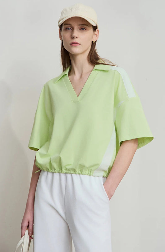 Chic Minimalist V-Neck Cotton T-Shirt