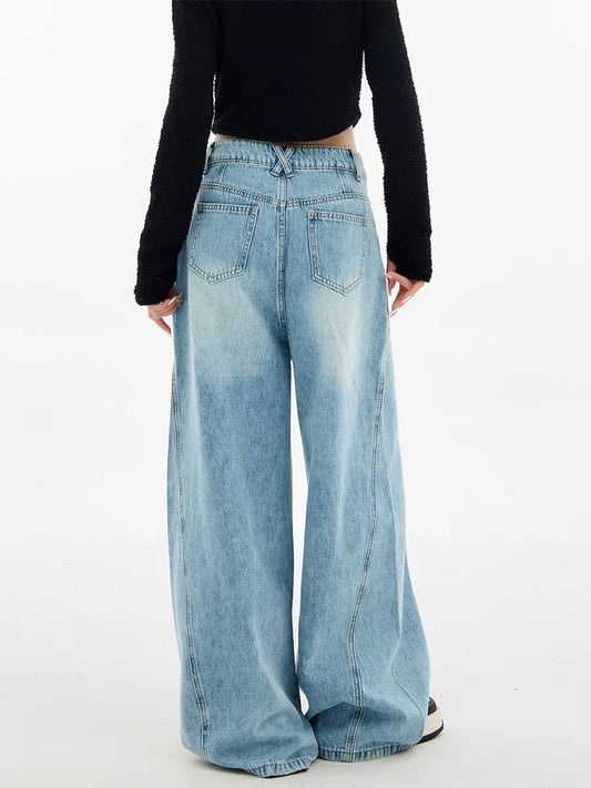 Versatile Retro High Waist Wide Jeans