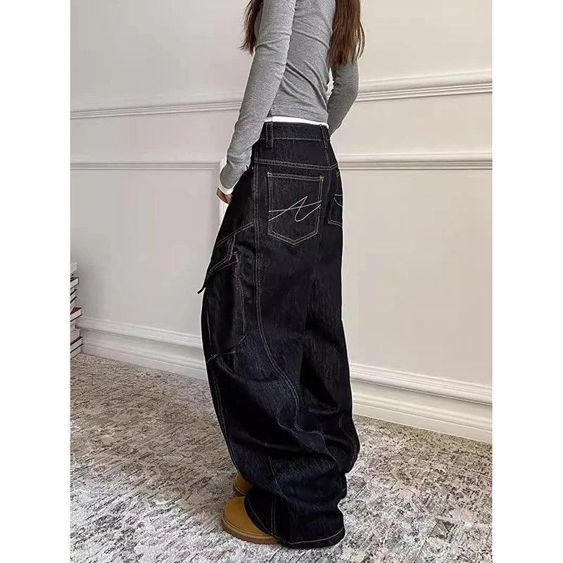 High Rise Loose Wide Leg Jeans