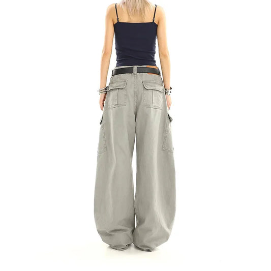 Vintage High Waist Baggy Grey Jeans