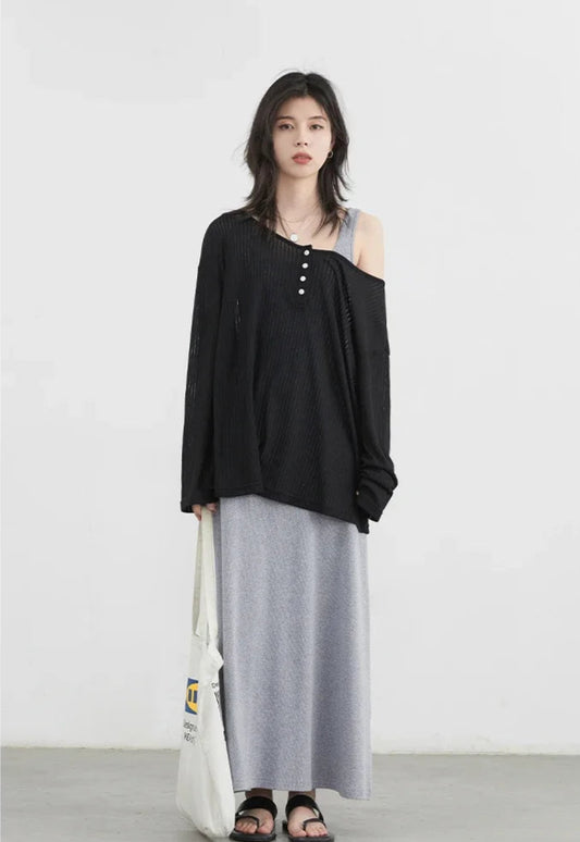 Slightly Transparent Korean Chic Women's T-Shirt