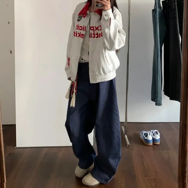 Versatile Retro Embroidered Heavy Work Jeans