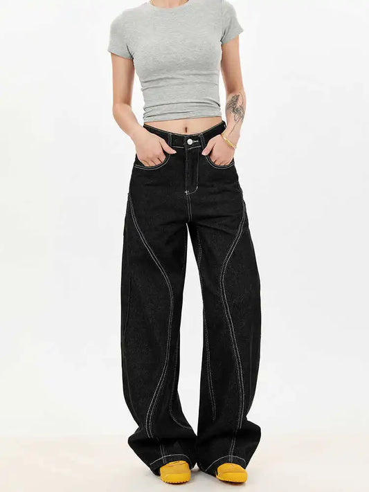 Classic Wide Leg Striped Sweatpants
