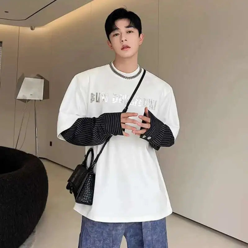 Korean Striped Long Sleeve Sweatshirt