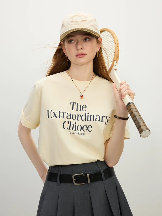 Stylish Letter Print Casual T-Shirt