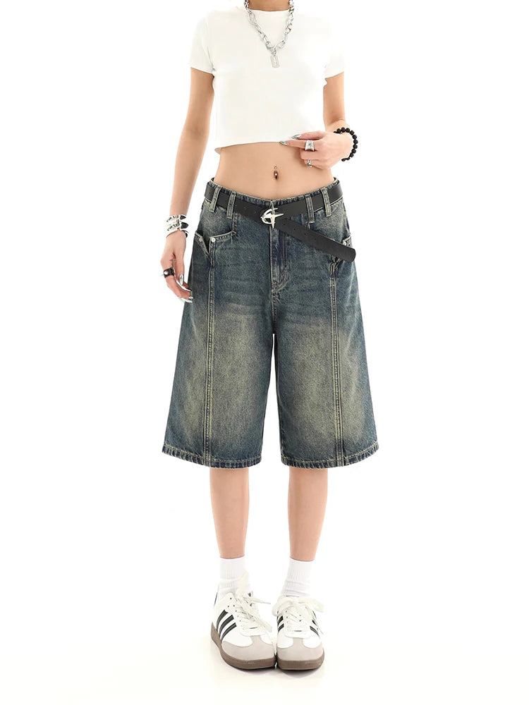 High Waist Retro Denim Shorts