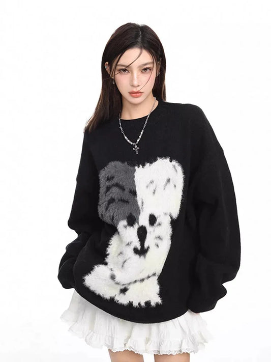 Cozy Jacquard Sweater Autumn Winter Women