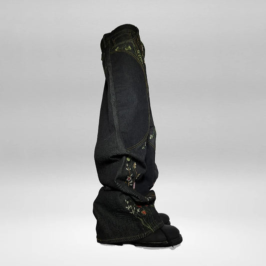 Blossom Floral Baggy Jeans Retro