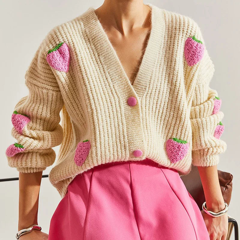 Cozy Chic Puppy Pattern Knit Cardigan