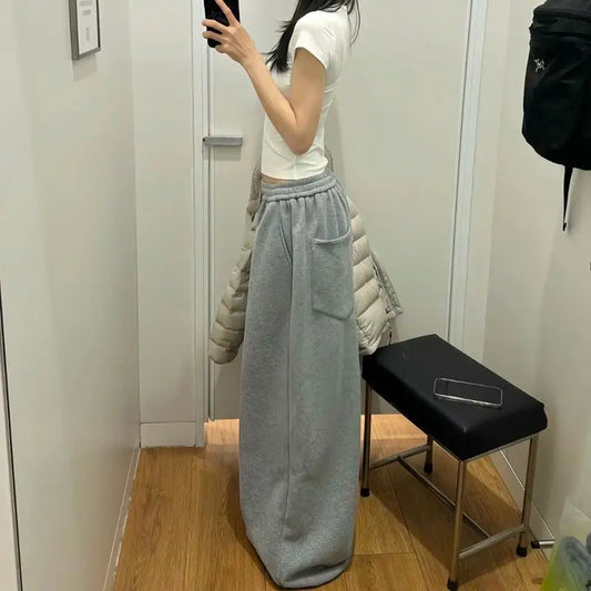 Vintage Wide Leg Sweatpants Women Pants
