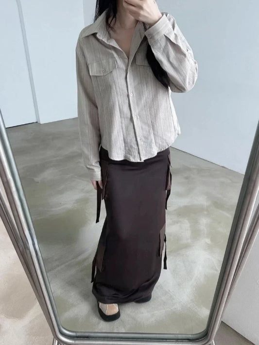 Slim Fit Korean Aesthetic Striped Shirt