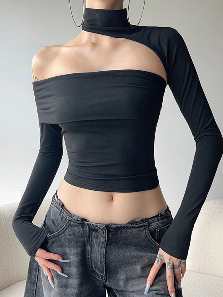 Vintage Gothic Black Long Sleeve T-Shirt