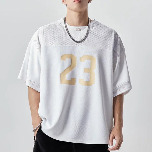 Vintage Patchwork American Sports Casual T-Shirt