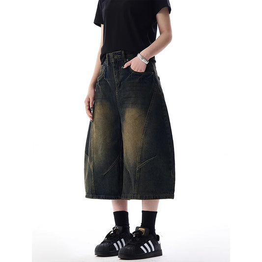 Vintage Gothic High Waist Cargo Jeans