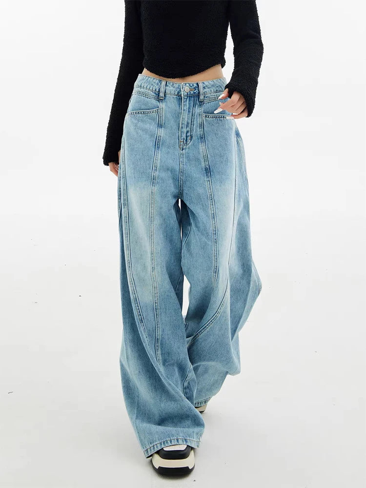 Versatile Retro High Waist Wide Jeans