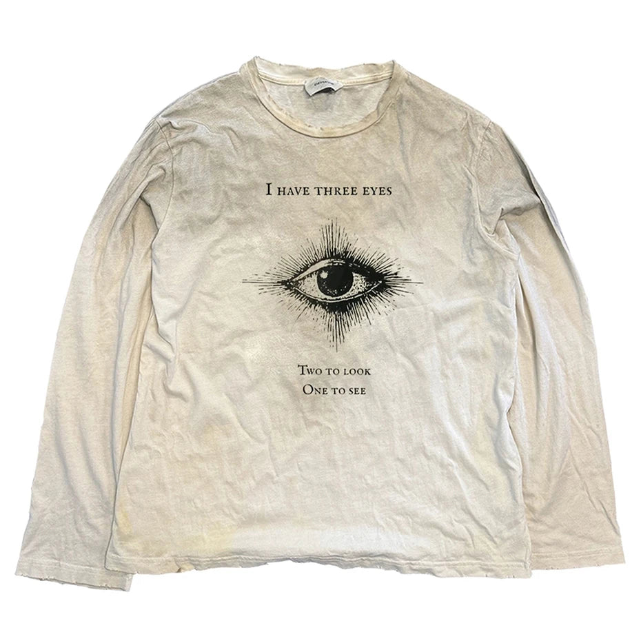 Vintage Gothic Flower Graphic Long T-Shirt