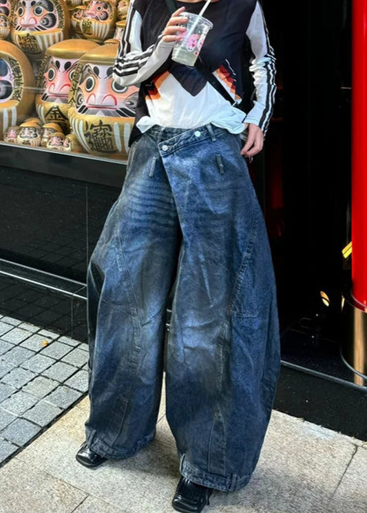 Vintage High Waist Blue Wide Jeans