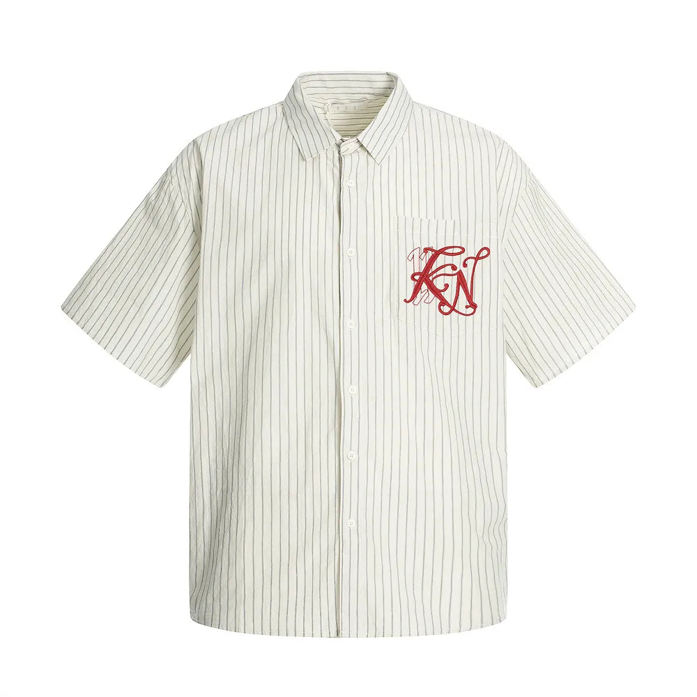 Stylish Striped Short Sleeve Cotton Shirt