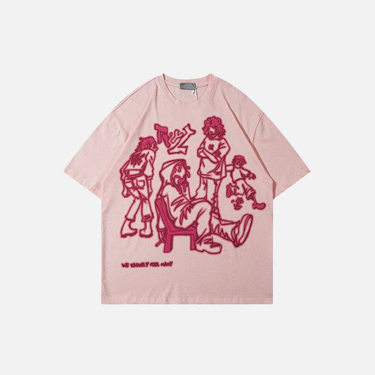 Front view of the pink Youth Life T-shirt.