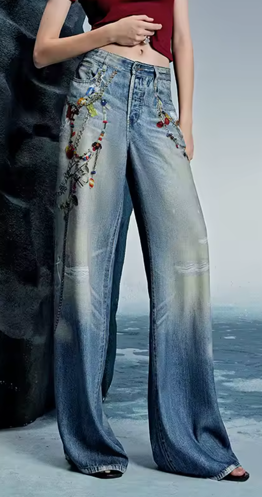 Stylish High Waist Skinny Denim Pants