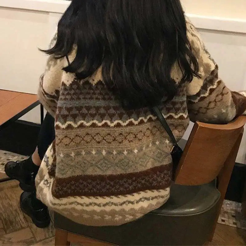 Cozy Striped Winter Pullover Sweater Knitwear