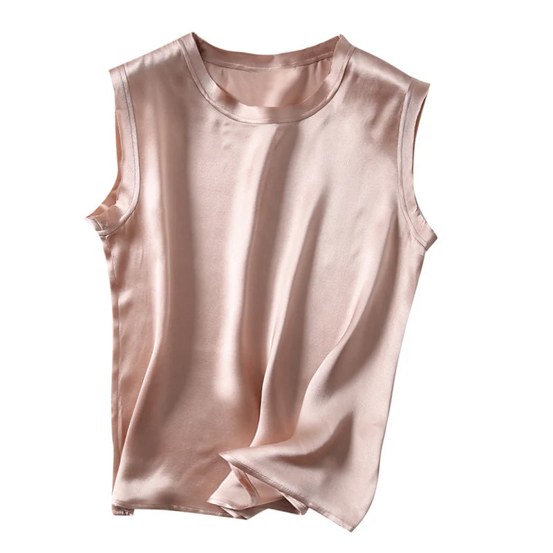 Elegant Silk Sleeveless Tank Women