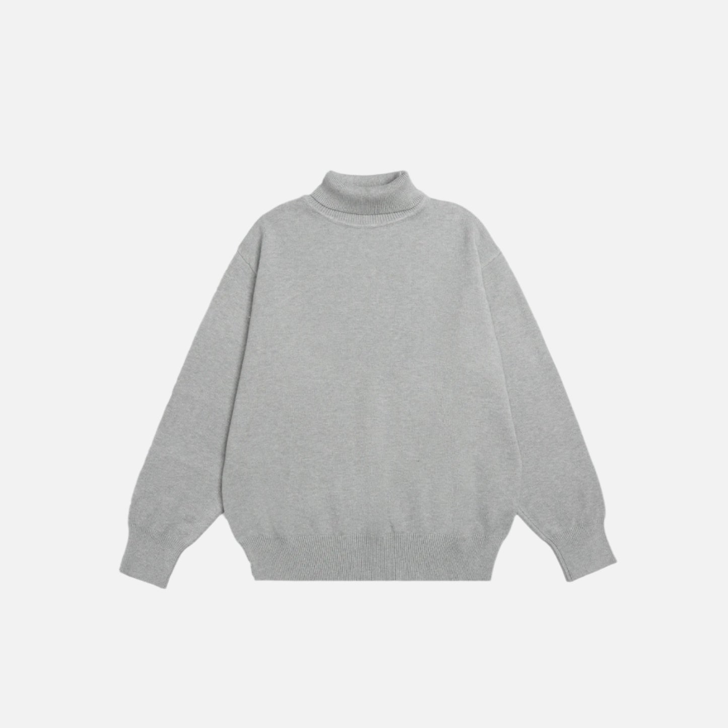 Black Oversize Minimalist Turtleneck Sweater